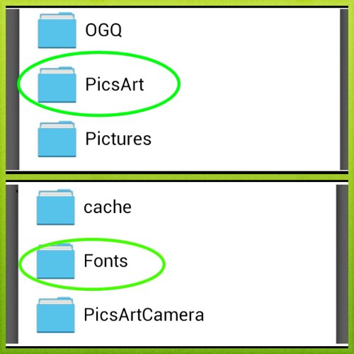 copy ttf files to picsart fonts android